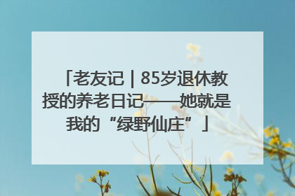 老友记｜85岁退休教授的养老日记——她就是我的“绿野仙庄”